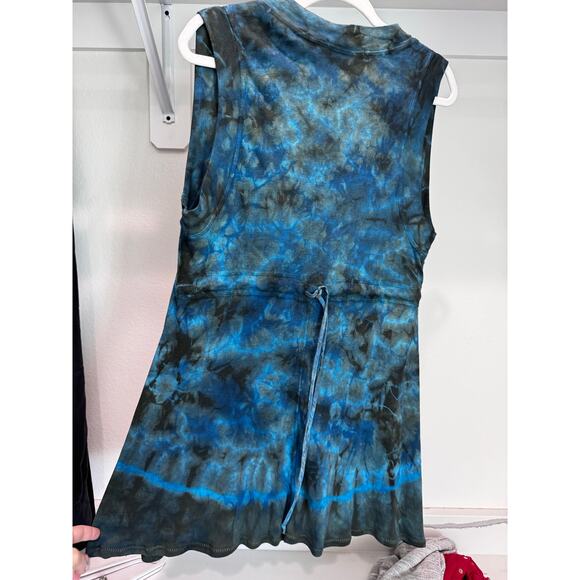 Barbara Lesser Women's Tie Dye Tank Cardigan 3 Button Blouse Size Small - Picture 4 of 7